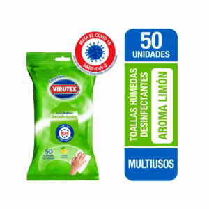 Toallitas Desinfectantes Multiuso Virutex Aroma Limón 50 Unid